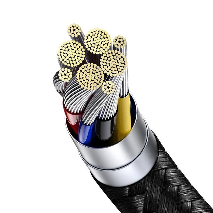 Baseus kabel USB Typ C - USB Typ C 100 W (20 V / 5 A) 1 m Power Delivery z wyświetlaczem ekranem miernik mocy czarny (CATSK-B01)