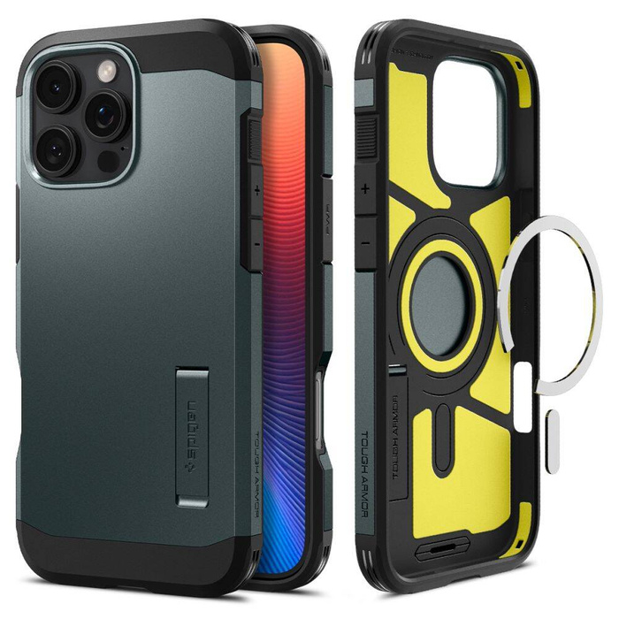 ETUI SPIGEN TOUGH ARMOR MAG MAGSAFE IPHONE 16 PRO ABYSS GREEN