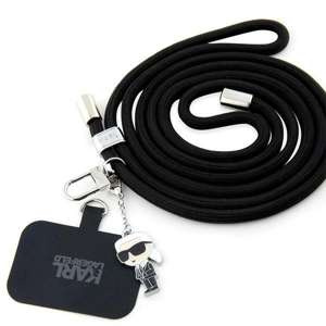 Pasek Karl Lagerfeld KLUCNMSCKIK Universal CBDY Cord pasek czarny/black