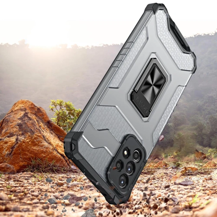 Crystal Ring Case pancerne hybrydowe etui pokrowiec + magnetyczny uchwyt Samsung Galaxy A13 5G czarny