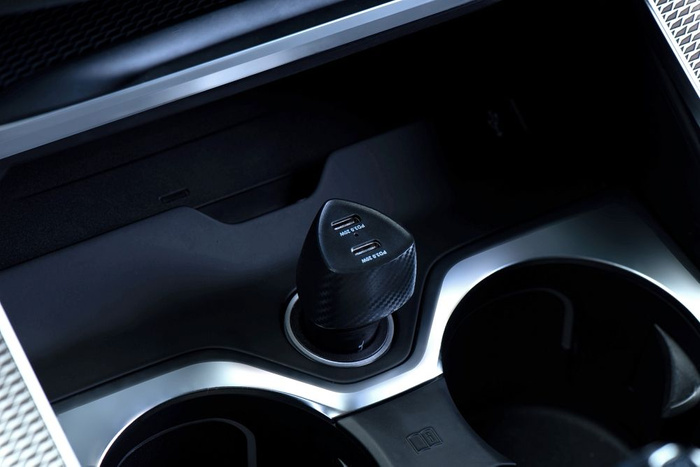 FORCELL F-ENERGY Carbon CC50-2C ładowarka samochodowa 2 x Typ C PD 3A 40W czarna