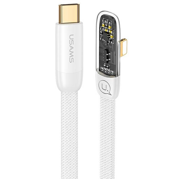 USAMS Kabel kątowy USB-C na Lightning PD 20W Fast Charging Iceflake Series 1,2m biały/white SJ583USB02 (US-SJ583)