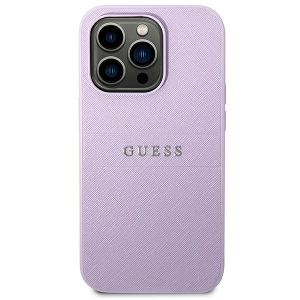 Etui GUESS Apple iPhone 14 Pro Saffiano Strap Fioletowy Case