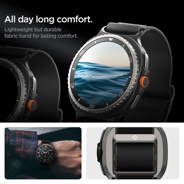 PASEK SPIGEN SAMSUNG GALAXY WATCH 8 / CLASSIC 40 / 44 / 46 MM LITE FIT CZARNY