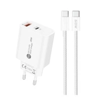 Ładowarka sieciowa A6MaxL 20W USB-A USB-C z kablem USB-C - USB-C 1m - biała