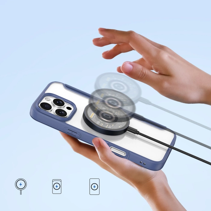 Etui Dux Ducis Skin X Pro na iPhone 16 Pro z MagSafe i klapką - niebieskie