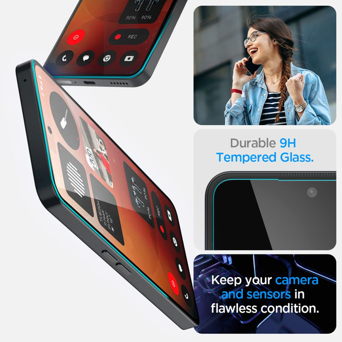 SZKŁO HARTOWANE SPIGEN NOTHING PHONE 3A / 3A PRO GLAS.TR ”EZ FIT”  CLEAR