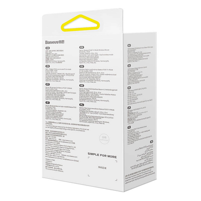 Bezprzewodowa myszka Baseus F01B Tri-Mode 2.4G BT 5.0 1600 DPI (szara)