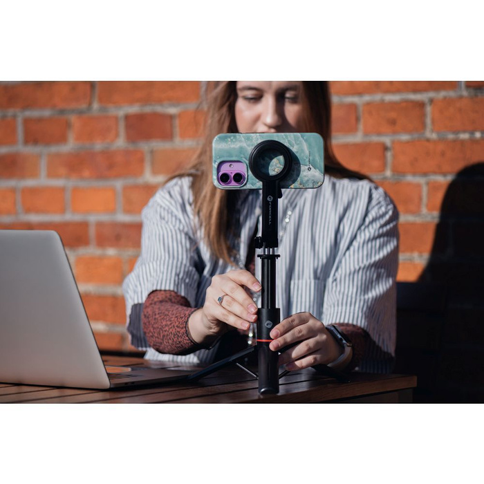 Selfie stick Forcell F-Grip MagSelfie S100M zgodny z MagSafe z pilotem bezprzewodowym czarny 0INT