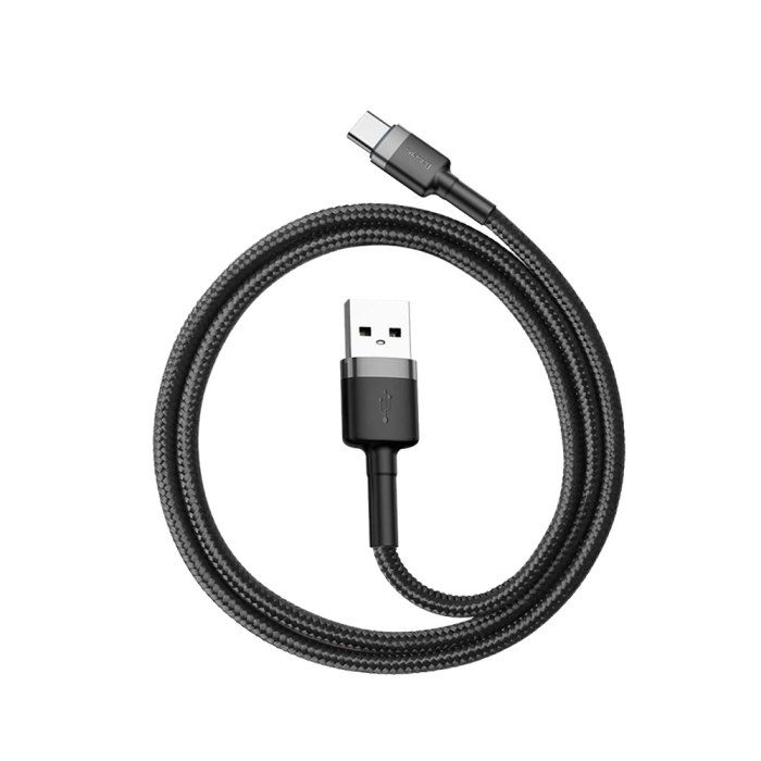 Kabel Baseus Cafule USB-A / USB-C QC 3.0 3A 0.5 m - czarno-szary