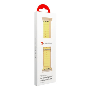 Pasek do Apple Watch Forcell F-Design FA12 dziurki silikon 42 / 44 / 45 / 49 mm zólty