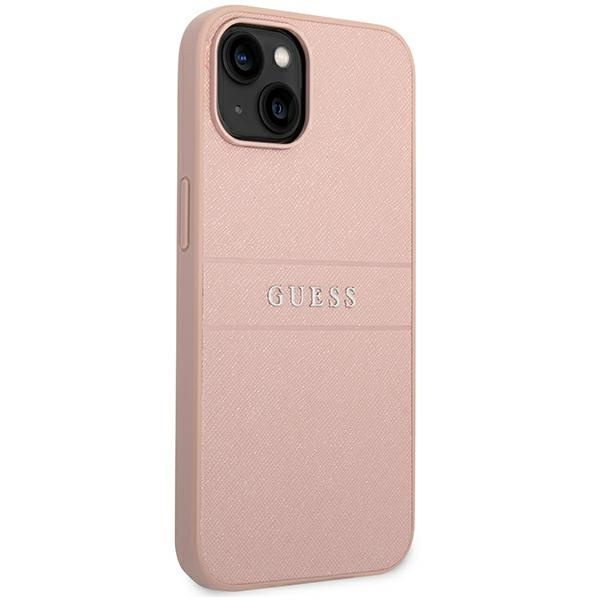 Etui GUESS Apple iPhone 14 Plus Saffiano Strap Różowy Case