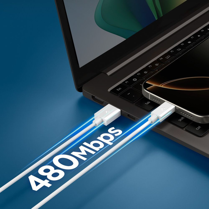 KABEL USB-C SPIGEN EB6010AC ESSENTIAL 60W 100CM BIAŁY