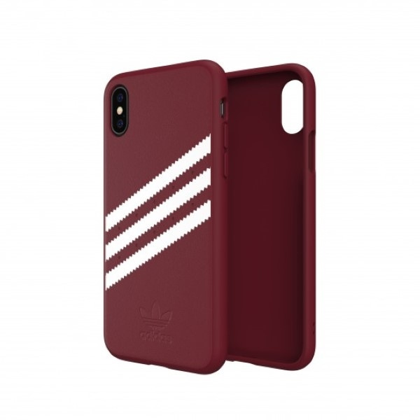 Etui Adidas OR Moulded PU Suede iPhone X/XS burgundowy/collegiate burgundy 33282