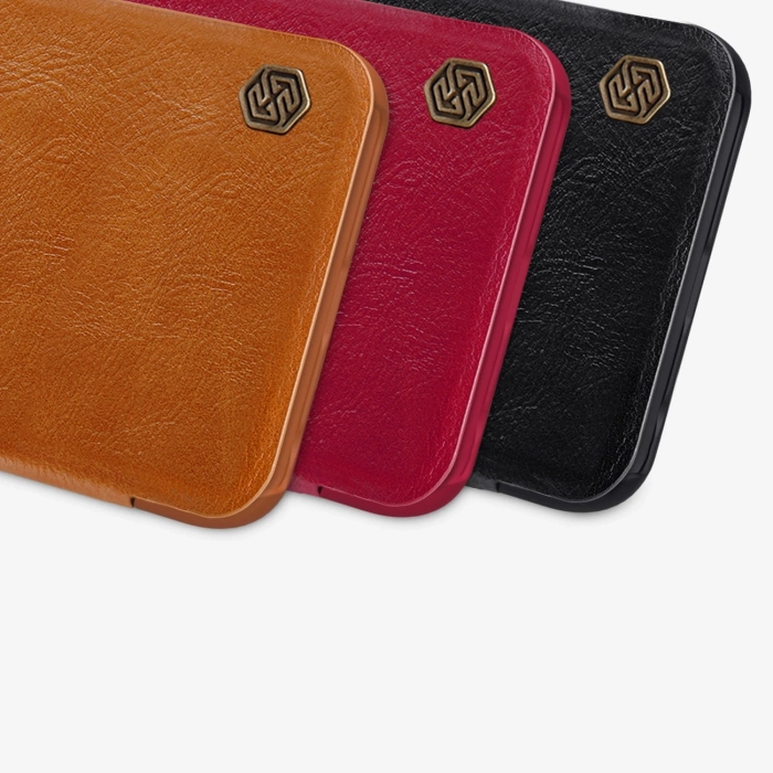 Skórzane etui do Samsung Galaxy A34 5G z klapką portfel Nillkin Qin Leather - brązowe