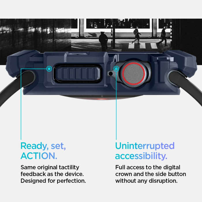 ETUI SPIGEN RUGGED ARMOR APPLE WATCH 10 (46 MM) NAVY BLUE