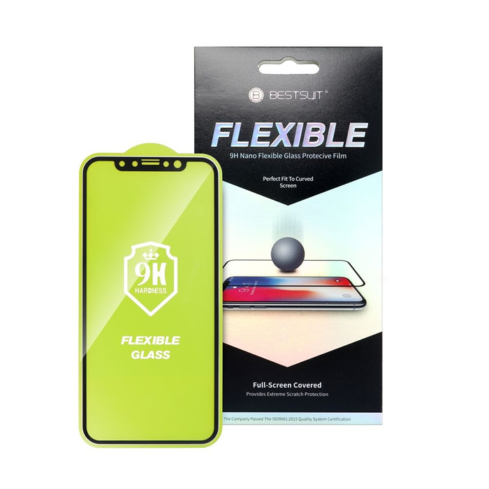 Szkło hybrydowe Bestsuit Flexible 5D Full Glue do iPhone 12 mini czarny