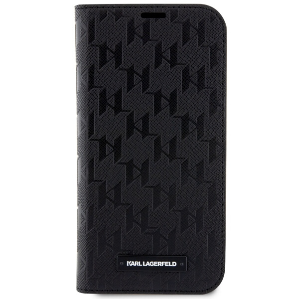 Etui Karl Lagerfeld KLBKP14XSAKLHPK iPhone 14 Pro Max 6.7" bookcase czarny/black Saffiano Monogram Case