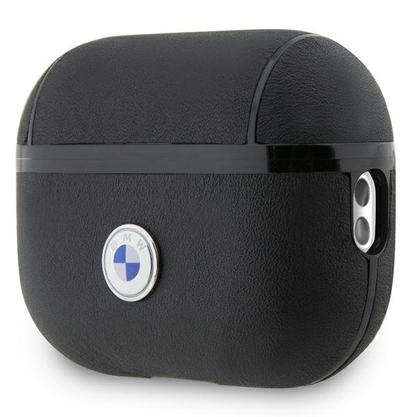 Etui BMW BMAP2SSLBK AirPods Pro 2 cover czarny/black Geniune Leather Silver Logo Case
