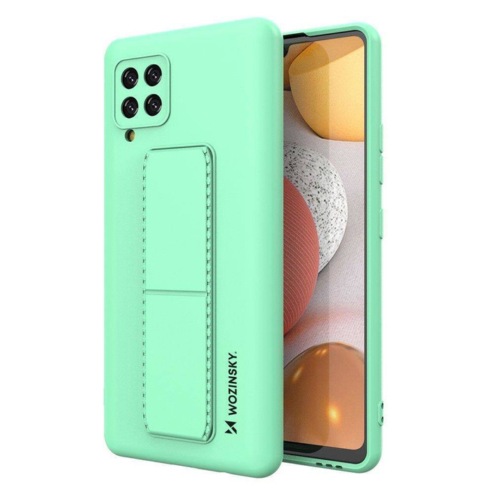 Wozinsky Kickstand Case silikonowe etui z podstawką etui Samsung Galaxy A42 5G miętowe