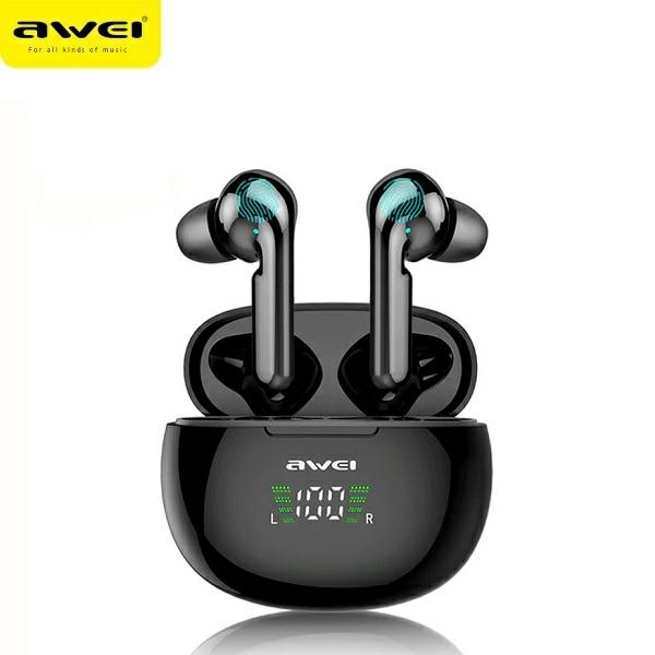 Słuchawki Bezprzewodowe AWEI Bluetooth 5.0 T15P TWS Stacja Dokująca Czarny