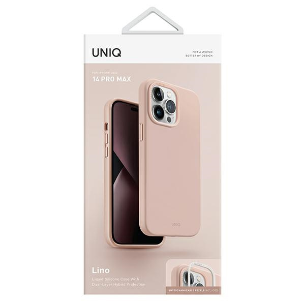 UNIQ etui Lino iPhone 14 Pro Max 6,7" różowy/pink blush