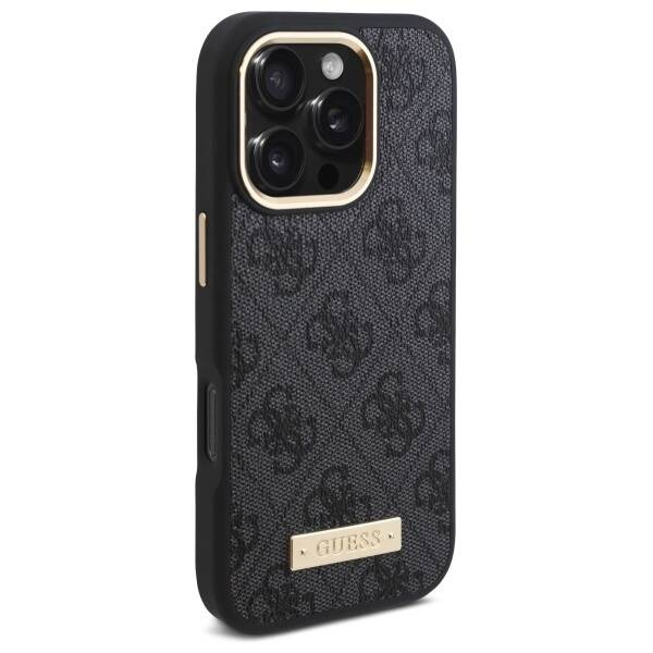 Etui Guess iPhone 16 Pro Max 6.9" czarny/black hardcase 4G Logo Plate MagSafe