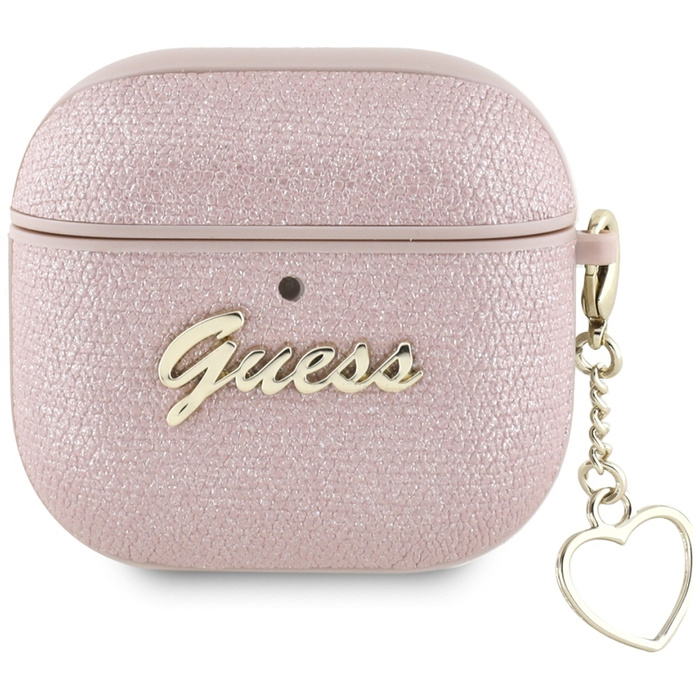 Etui Guess Metallic Script Charm do       AirPods 4 różowy