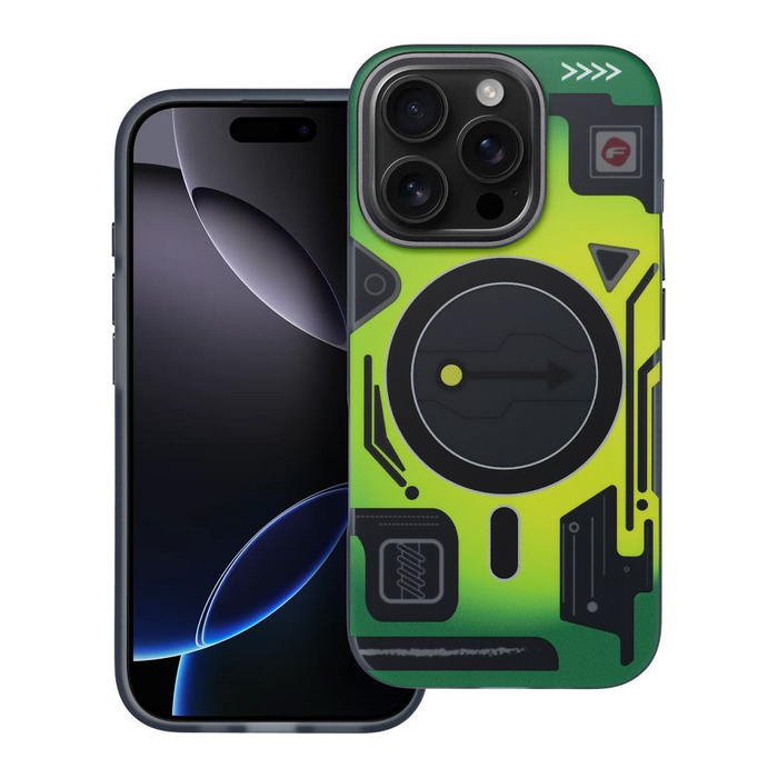 Etui na iPhone 16 PLUS Forcell F-Protect Levels Dual Layer 4D technology zgodny z MagSafe Military Drop-Test cyber green