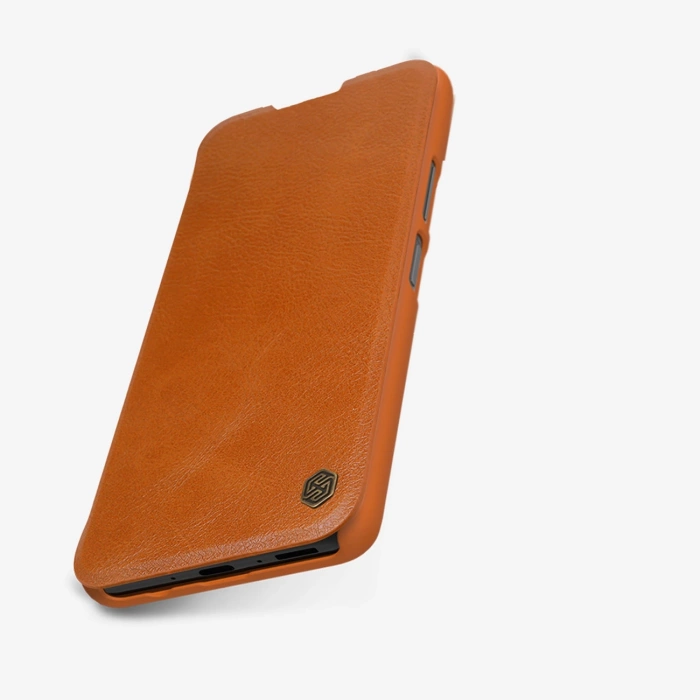 Skórzane etui do Samsung Galaxy A34 5G z klapką portfel Nillkin Qin Leather - brązowe