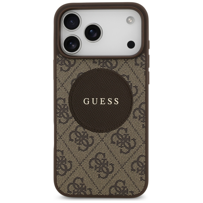 Etui Guess 4G Circle Classic Logo        MagSafe do iPhone 17 Pro Max brązowy