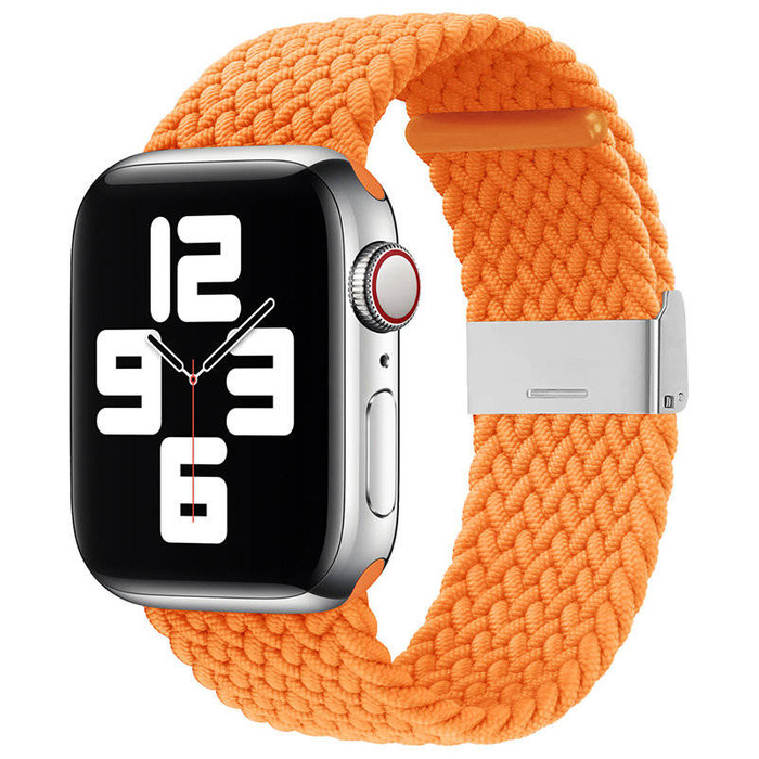 Strap Fabric opaska do Watch 7 / 6 / SE / 5 / 4 / 3 / 2 (41mm / 40mm / 38mm) pleciony materiałowy pasek bransoletka do zegarka pomarańczowy (10)