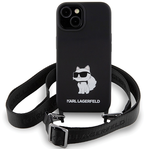 Etui Karl Lagerfeld KLHCP15SSCBSCNK iPhone 15 6.1" hardcase czarny/black Crossbody Silicone Choupette Case