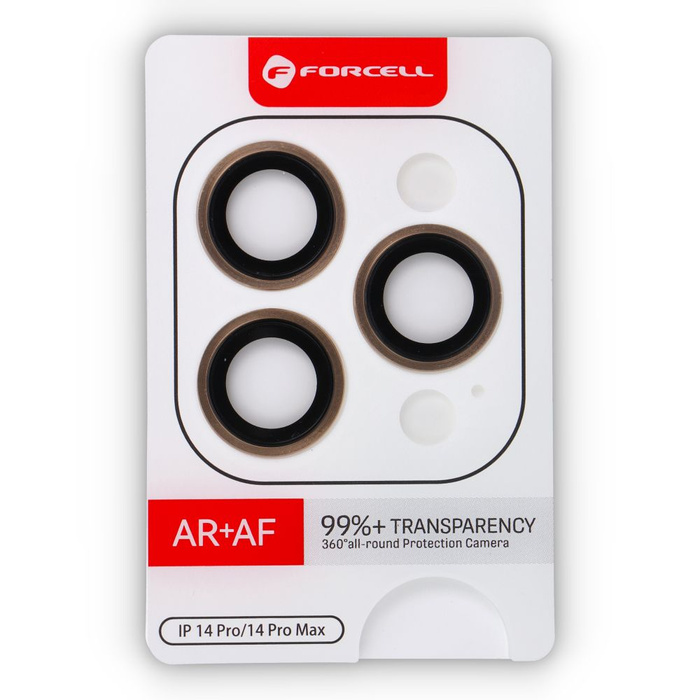 Szkło hartowane na aparat do iPhone 14 Pro / 14 Pro Max Forcell Premium złote