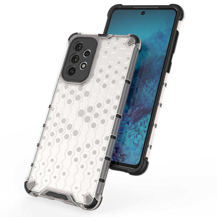 ETUI Honeycomb etui pancerny pokrowiec z żelową ramką Samsung Galaxy A73 przezroczysty CASE