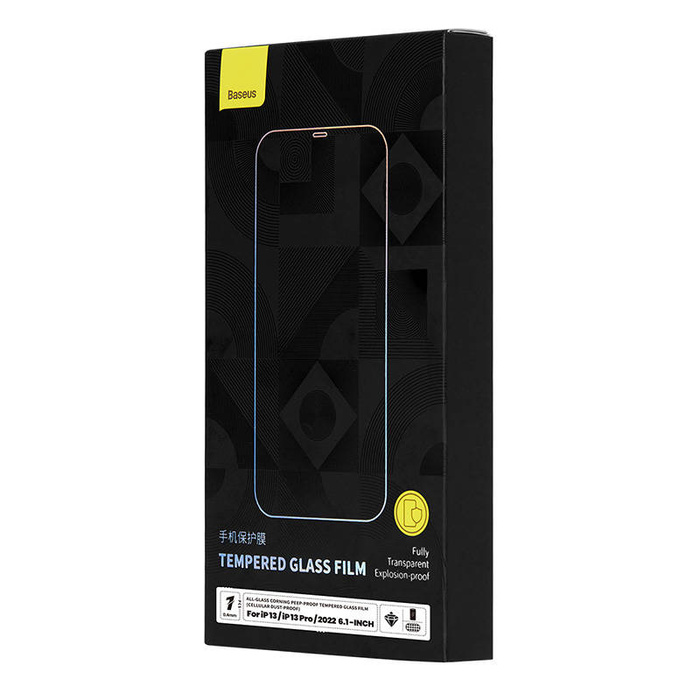 Szkło hartowane z filtrem prywatyzującym 0.4mm Baseus do iPhone 14/13/13 Pro