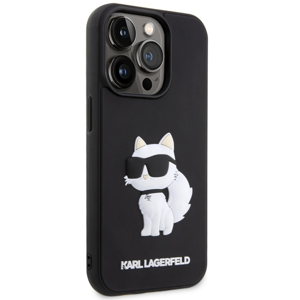 Etui Karl Lagerfeld KLHCP14X3DRKHNK iPhone 14 Pro Max 6.7" czarny/black hardcase Rubber Choupette 3D Case
