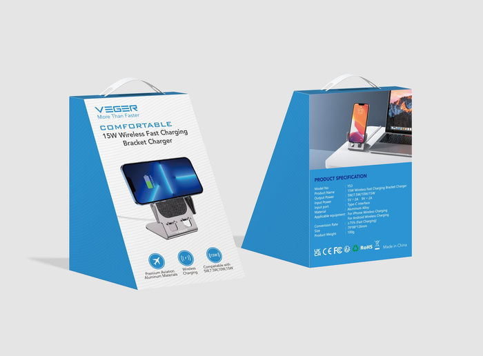 Ładowarka indukcyjna Veger Y53 Qi 15W szara