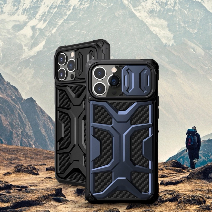 Etui Nillkin Adventurer Case etui do iPhone 13 Pro Max pancerny pokrowiec z osłoną na aparat niebieski
