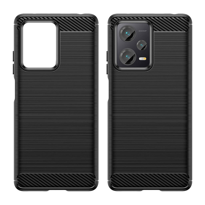 Etui Carbon Case etui do Xiaomi Redmi Note 12 Pro+ elastyczny silikonowy karbonowy pokrowiec czarne Case