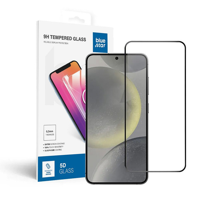 Szkło hartowane do Samsung Galaxy S24 (full glue / case friendly) Blue Star 5D czarne