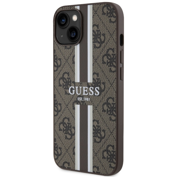 Etui Guess GUHMP14SP4RPSW iPhone 14 6,1" brązowy/brown hardcase 4G Printed Stripes MagSafe Case
