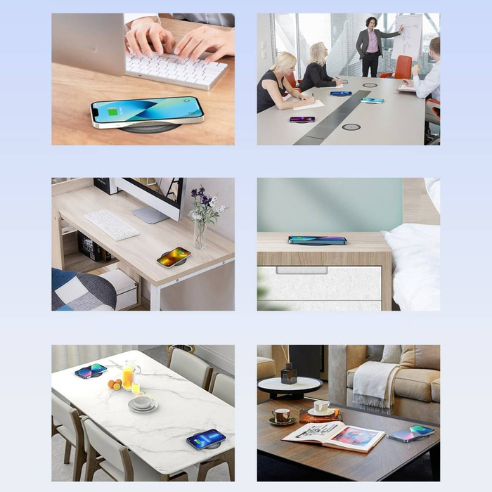 Choetech ładowarka indukcyjna 10W + ładowarka i kabel zasilający czarny (T590-F)