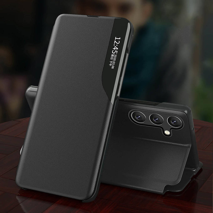Eco Leather View Case etui Samsung Galaxy A54 5G z klapką podstawka czarne