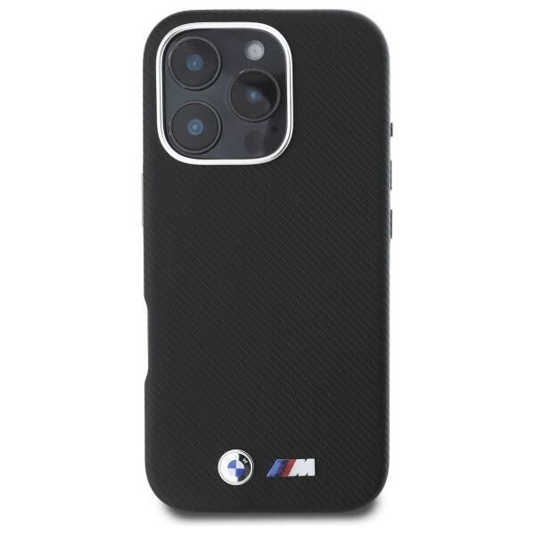 Etui BMW iPhone 16 Pro Max 6.9" czarny/black hardcase M Edition Kevlar wrapped metal