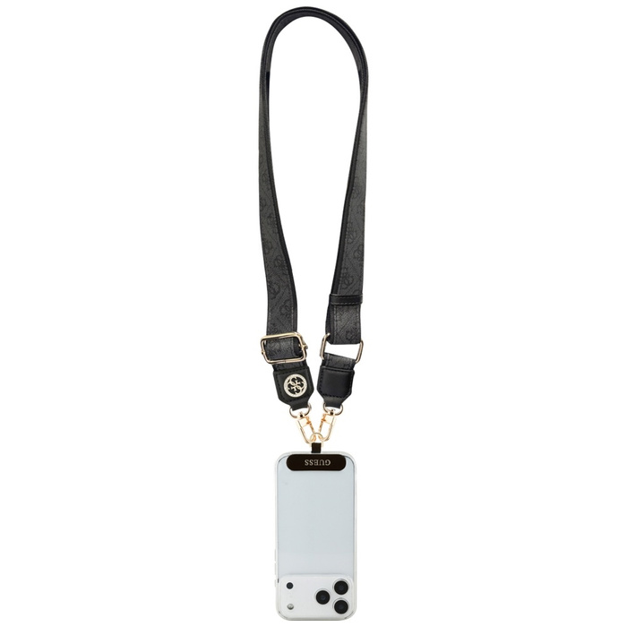 Uniwersalna smycz Guess Universal CBDY   4G Tether Patch Strass Metal Logo czarny