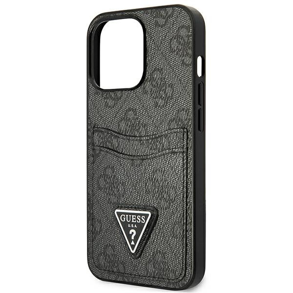 Etui GUESS Apple iPhone 13 13 Pro 4G Triangle Logo Cardslot Czarny Hardcase