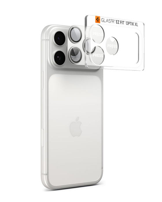 OSŁONA APARATU SPIGEN IPHONE 17 PRO OPTIK PRO XL GLAS.TR ”EZ FIT” CAMERA PROTECTOR SILVER