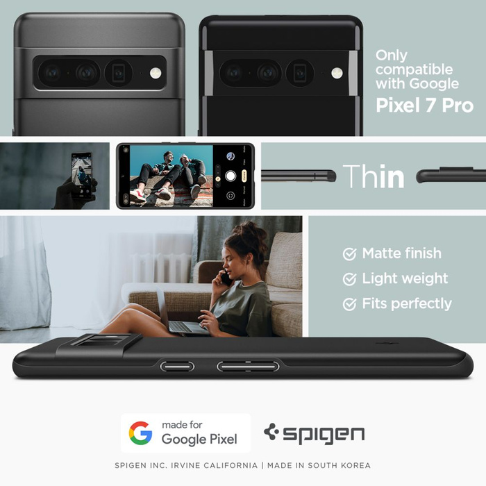 Etui Spigen Thin Fit Google Pixel 7 Pro Etui Black