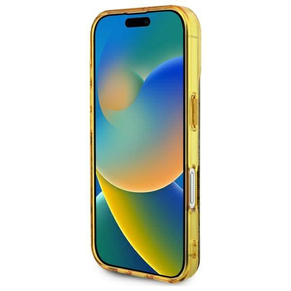 Etui Guess iPhone 16 6.1" brązowy/brown hardcase IML Peony On 4G Background MagSafe